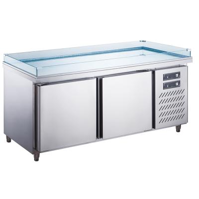 China Hotel; supermarket; Restaurant Ect 3 Post Door Work Table Display Commercial Glass Refrigerator Freezer for sale