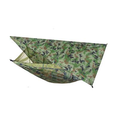 China Lightweight 210t Parachute Hammock Nylon Single Hammock Tent Waterproof Rain Fly Set For Backpacking Camping for sale