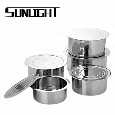 China Sustainable 410 stainless steel cookware set Indian cooking pots for sale for sale