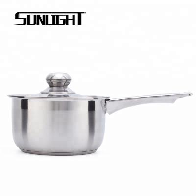 China Sustainable Wholesale 16cm Milk Pot 410 Stainless Steel Sauce Pan With Lid for sale