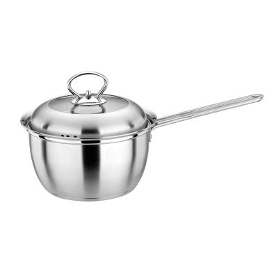 China Sustainable High Quality Milk Pot Cooking Stainless Steel Sauce Pan With Lid for sale