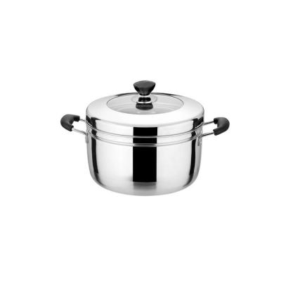 China Sustainable Japanese Stainless Steel Food Stock Pot Steamer Cooking Pot With Lid for sale