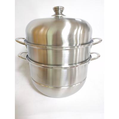 China Sustainable Three Layers Cooking Induction Bottom Stainless Steel Steam Pot For Custom for sale