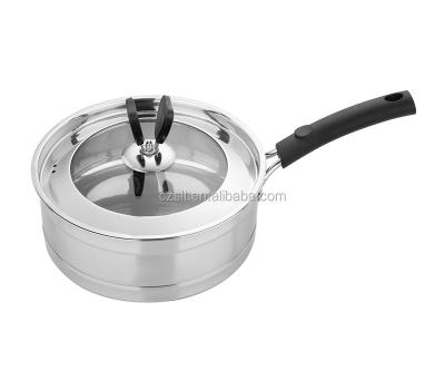 China Durable Straight Body Round Stainless Steel Fry Pan With Lid for sale