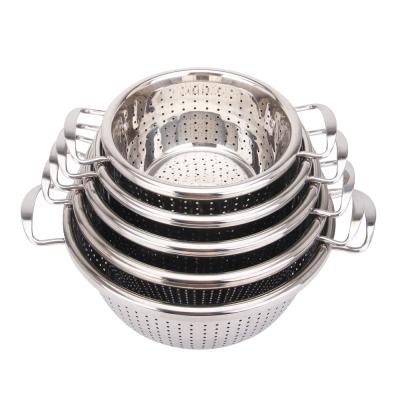 China Sustainable Wholesale Kitchen Stainless Steel Rice Colander With Handles for sale