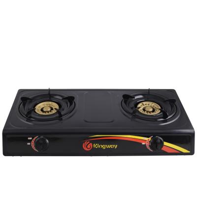 China Household Kitchen Appliances Stainless Steel Double Burner Gas Stove Black Gas Stove for sale