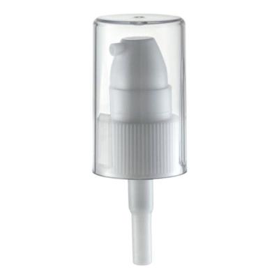 China Full Flat Cover Plastic Treatment Pump for Skin Care Fast Delivery 18/410 Cream Pump Spray for sale