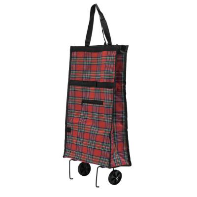 China Collapsible Collapsible Trolley Bags Folding Shopping Bag with Wheels Shopping Cart Collapsible Reusable Grocery Bags for sale