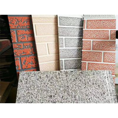 China Exterior Decorative Insulated Embossed Metal Wall Facade PU Sandwich Construction Composite Panel for sale