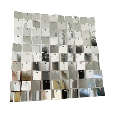 China Flash For Wall Decoration UK Mirror Packagel 65pcs Wedding Birthday Party Silver Shimmer Sequin Panels for sale