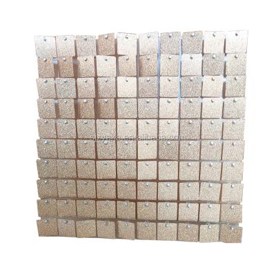 China USA 7*7ft Instant Clear Glitter Light Gold Shimmer Sequin Panels Wall Panel Wedding Events Backdrop Matte Wall for sale