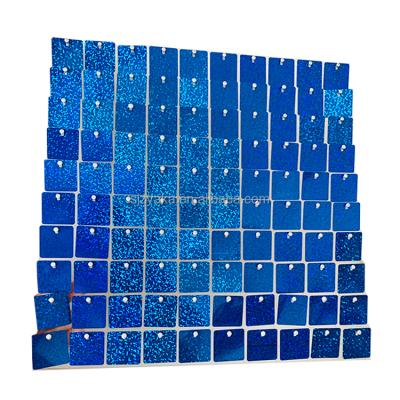 China 7*7ft Blue Shimmer Sequin Panels Wall Panel Package Wedding Events Backdrop Instant Clear Glitter Sequin Panels for sale