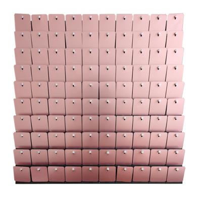 China Matte Pink Wall Snap Backdrop Decoration Shimmer Sequin Panels High Quality Wedding for sale