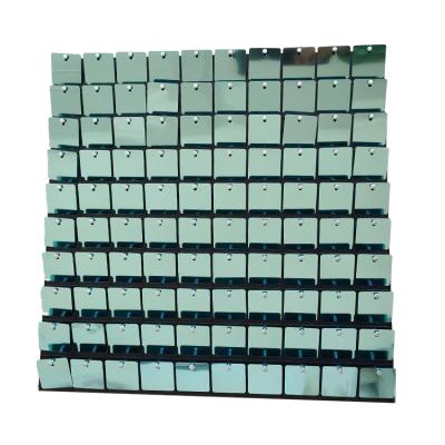 China Green Color Shimmer Sequin Flash Wall Panel For Wedding Wall Backdrop Decoration for sale