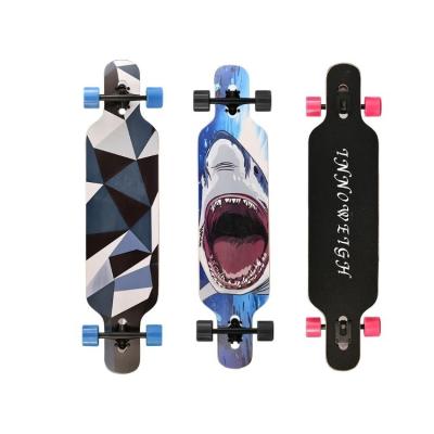 China Adult Beginner Skateboard Land Surfboard 7 Layer Maple Kick Surfboard Custom Single Flat Skill Skateboard With Aluminum Alloy for sale