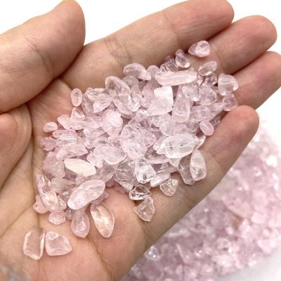 China Europe Sell Rose Quartz Polishing Stone Crystal Wholesale Tumbled 5-7mm Chips Gravel Spiritual Gifts for sale