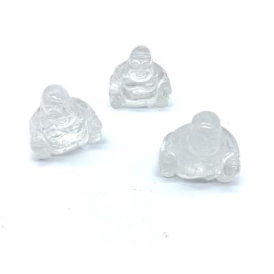 China China Good Quality Natural Gemstone Healing Carving Open Clear Quartz Reiki Carved Buddha for sale