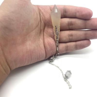 China Europe Healing Crystal Pendulum Natural Gemstone Rose Quartz Reiki Pendulum for Fengshui for sale