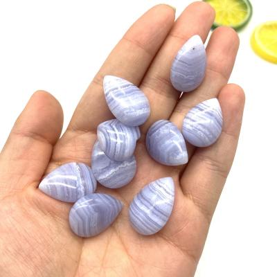 China Blue Agate Gemstone Europe Lace Tea Drop Cabochon 100% Guaranteed Original Natural Crystal Gemstone for sale