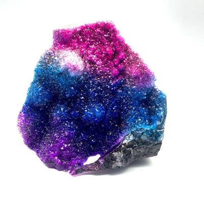 China Freeform Aura Colorful Uruguay Amethyst Cathedral Gemstone from Europe Brand New for Home Decoration for sale