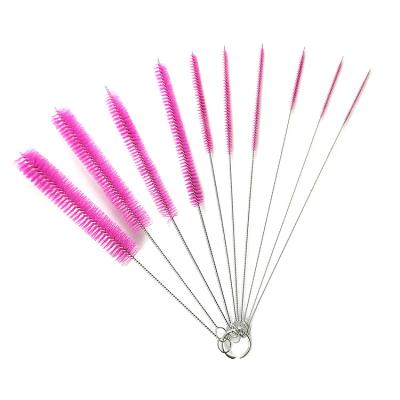 China Long Straw Brush Nylon Pipe Tube Cleaner 8.2 Viable ihch 10 Different Diameters Set Of 10 For Bottle Cup Keyboard Fan for sale