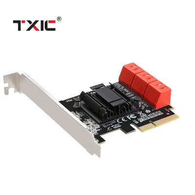 China LAPTOP ASM1166 SATA 3.0 Chip 6 Ports to PCIe Expansion Card PCI-e 4X SATA Adapter 3 Converter Board for sale