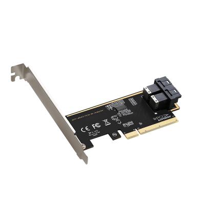 China PCIe1X U.2-T2 to PCIe x8 Gen3 to Mini SAS HD Adapter (SFF-8643) 8 Lane Adapter PLX8724 Riser Card TXB127 for sale