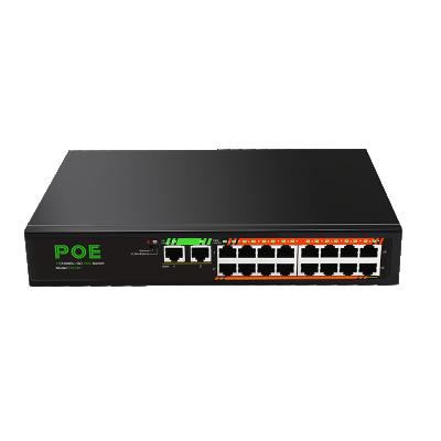 China LACP 16-Port 10/100M Unmanaged 2-Port Gigabit PoE Switch for sale