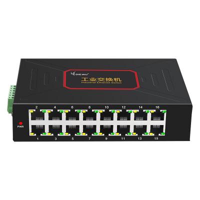 China 16 Port Industrial Metal Switch DC 12v-58v 10/100M Industrial Grade Ethernet for sale