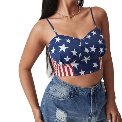 China Cheap Women's Bubble Back Breathable Sexy Skinny Women's Cami Crop Top Printed Fashion Plus Size Cami Tops for sale