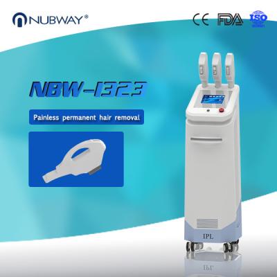 China Multifunction Vertical 3 handles Elight Laser IPL Hair Removal skin tightening Machine for sale