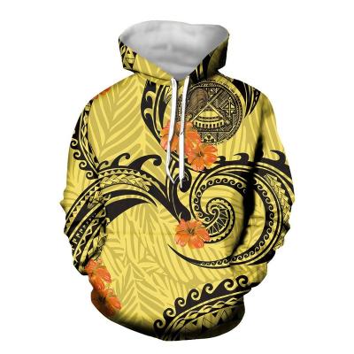 China Samoan Style American Samoa Design Men Hoodie Print Polynesian Tribal Casual Hoodie Breathable Hawaiian Customized Stretchy Material for sale