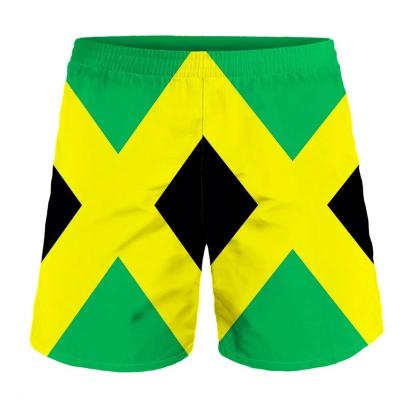 China QUICK DRY Custom Logo Summer Men's Logo Print Custom Jamaican Flag Beach Shorts Swimtrunk Shorts Men Panties for sale