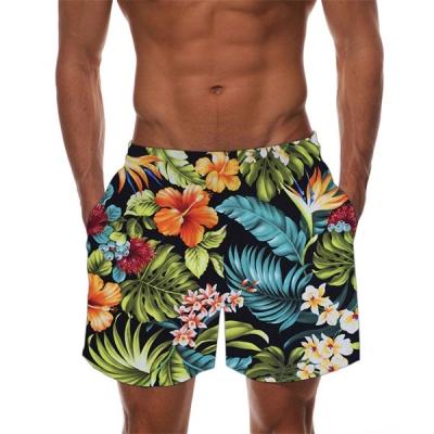 China Wholesale QUICK DRY Tropical Leaf Fashion Summer Floral Print Swimtrunk Hawaii Beach Pants Sports Mens Running Shorts for sale