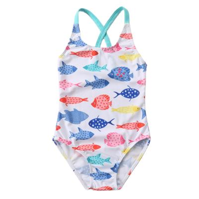 China Cartoon Fish Print Breathable Swimsuit For Toddler Comfy Kids Swimwear Kids Beach Swimwear Kawaii One Piece Bikini For Baby for sale