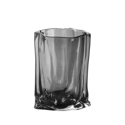 China Minimalist Creative glass vase Pleated bag vase Home living room decoration flower arrangement hydroponic decoration decoration for sale