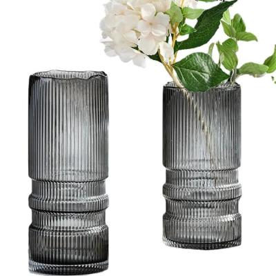 China Minimalist Nordic glass vase Color living room dining table home decoration Dried vase of water lilies and roses for sale