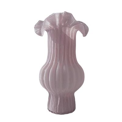 China Method French pleated vase  Vase flower arrangement Purple tattoo Medieval Fenton Glazed vase for sale