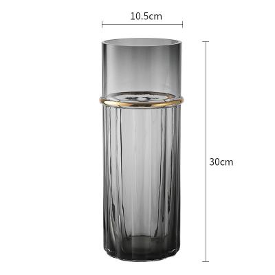 China Minimalist Simple and modern ring transparent glass vase Creative flower arrangement ornaments Home furnishing discount wholesale vase for sale