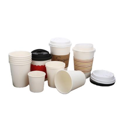 China Custom Printed Hot Coffee Double Layer Beverage Paper Cup Color LOGO Packaging Disposable Paper Cup With Lid for sale