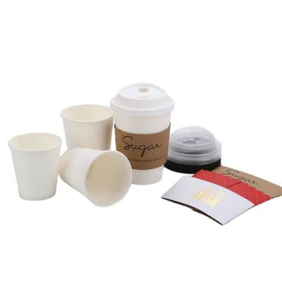 China Factory Customized Disposable LOGO Printed Disposable Coffee Cup, Single Wallpaper Environmentally Friendly Thickened Cup With Cover for sale