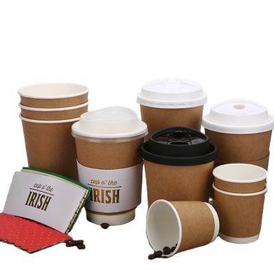 China Disposable Custom Printed Logo Recycle 8oz 10oz 12oz 16oz Double Ripple Wall Coffee Hot Stamping Paper Cups for sale