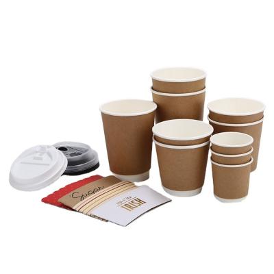 China Biodegradable Cold and Hot Drink Wrapped Double Printed Disposable Wallpaper Coffee Cup Eco-Friendly Feature for sale