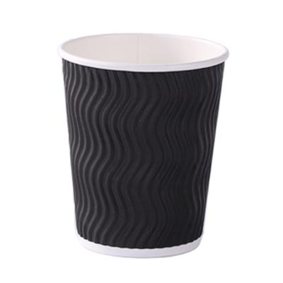 China Customized Double-Layer Recyclable Packaging 12oz Cup Corrugated Portable Disposable Coffee Cup for sale