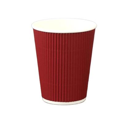 China Customized Recyclable Disposable Coffee Cup, 12oz Double-Layer Environmentally Friendly Hot Drinks Corrugated Paper Cup for sale