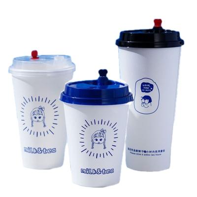 China Factory direct sale recyclable disposable milk tea cup, double layer paper cup, degradable material for sale