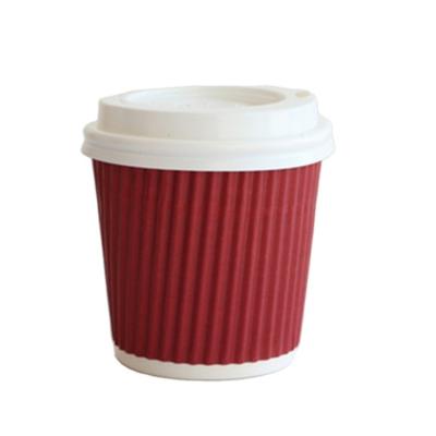 China Recyclable Thickened Corrugated Cup With Lid, Disposable Paper Coffee Cup, Customized Packaging for sale