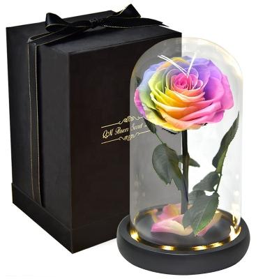 China D12cm H20cm Luxury Christmas Valentine's Day Wedding Decoration Valentines Day Gifts Birthday/Wedding/Mother's Day Preserved Forever Roses In Glass Dom for sale