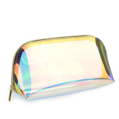 China Fashion Hot Sale Transparent Clear Holographic PVC Makeup Cosmetic Bag for sale