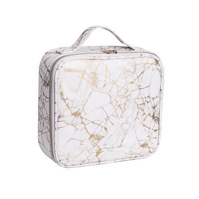 China Hot Selling 2019 Fashion PU Pattern Waterproof Stone Travel Toiletries Cosmetic Bag for sale